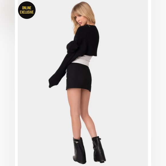 Edikted Black Shrug Shoulder Sweater - Picture 4 of 5